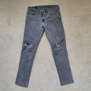 Abercrombie and Fitch Washed Out Gray Ripped Jeans